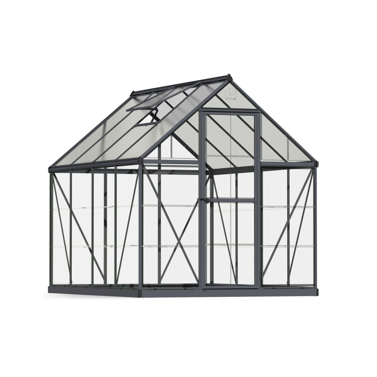 Palram - Canopia Outdoor Garden Hybrid 6 x 8 Greenhouse - Gray